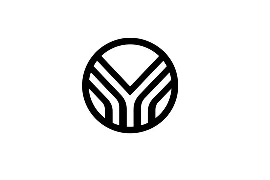 Monochromatic Geometric Logo Design Featuring Parallel Lines Forming A Stylized Circle