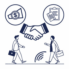 business handshake vector illustration