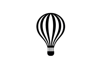 Obraz premium Black and White Hot Air Balloon Illustration icon vector