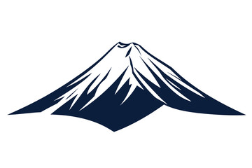 Dark Blue Mountain Peak Silhouette Illustration