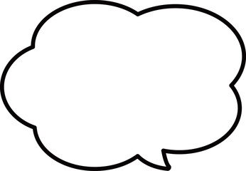 雲の形をしたシンプルな吹き出し。黒線。