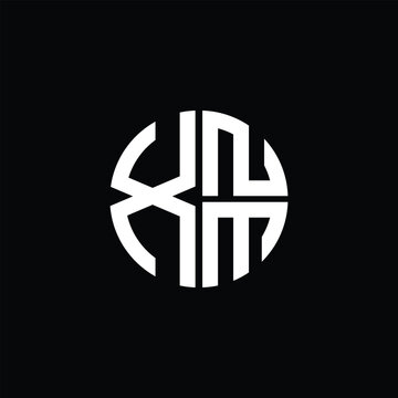 XNM logo XNM icon XNM monogram XNM letter minimalist Circle flat Unique modern abstract logo design.