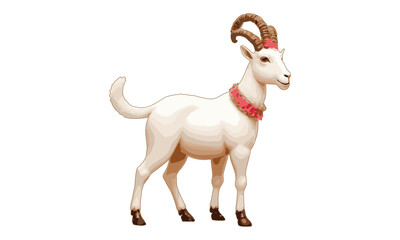 A Goat, Sacrificial Goat, Ibex Vector, Goat, Zodiac Symbol Illustration Vector.