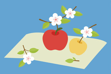 apple and flowers