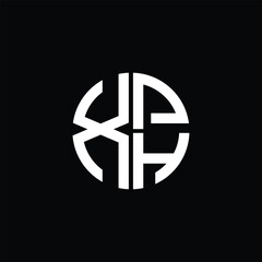 XPH logo XPH icon XPH monogram XPH letter minimalist Circle flat Unique modern abstract logo design.