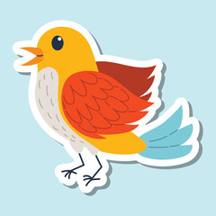 Flat style bird sticker featuring a charming and minimal look. Ideal for fun stationery, kids’ designs, digital elements, or nature-themed creative projects.