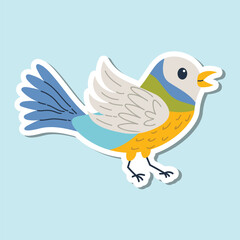 Charming flat-style sticker of a singing bird. Cheerful and lively design, perfect for creative projects, planners, kids’ decor, or nature-themed stationery.