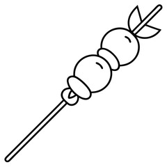 Fruit Skewer line art vector