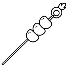 Fruit Skewer line art vector