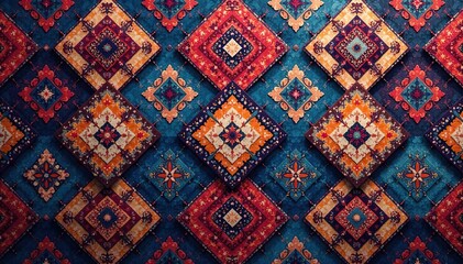 Geometric damask, repeating diamond shapes and lines, textile design, home decor, abstract