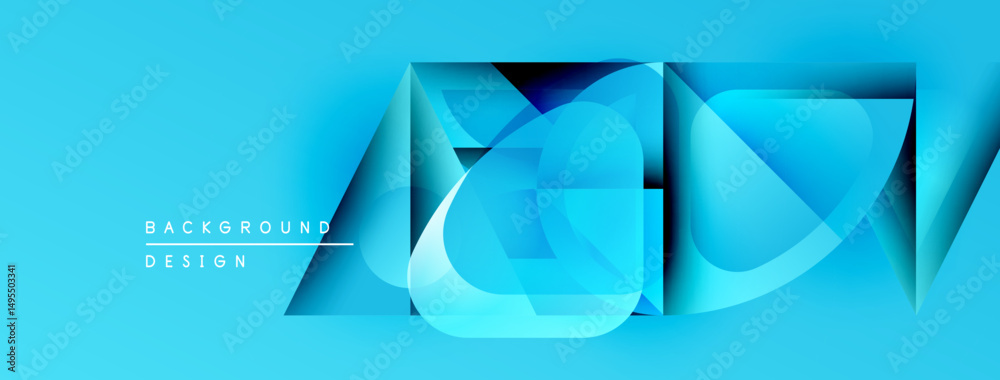 Leinwandbilder abstract geometric shapes overlap, creating dynamic blue composition. modern design elements suggest
