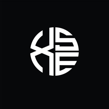 XSE logo XSE icon XSE monogram XSE letter minimalist Circle flat Unique modern abstract logo design.