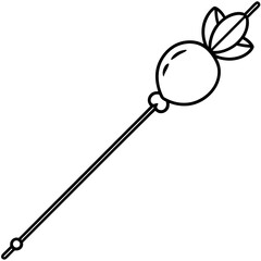 Fruit Skewer line art vector