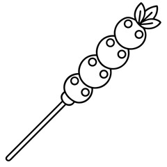 Fruit Skewer line art vector