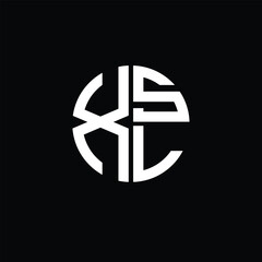 XSL logo XSL icon XSL monogram XSL letter minimalist Circle flat Unique modern abstract logo design.