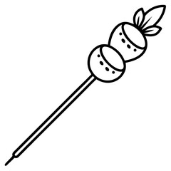 Fruit Skewer line art vector
