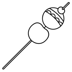 Fruit Skewer line art vector