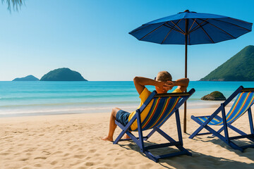 young man on the beach
