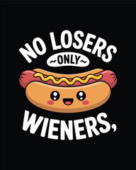 Hot Dog Vector T-Shirt Design Art & Illustration, Food T-Shirt and Hoodie Design