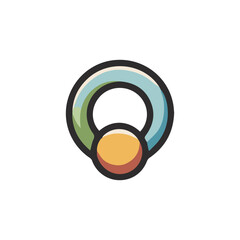 A minimalist colorful baby rattle design.