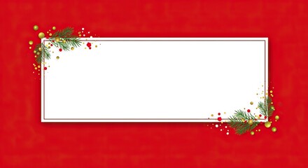 Obraz premium Festive christmas border with greenery and gold accents for holiday card design