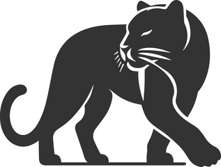 Vector animal drawing of a jaguar silhouette