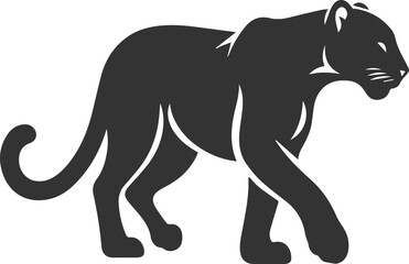 Vector animal drawing of a jaguar silhouette