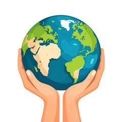  Together for the Planet Earth in Family Hands Concept Art for World Environment Day on Transparent background PNG