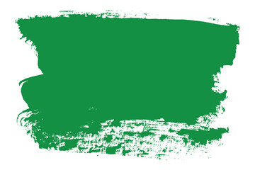 Green Hand Drawn Grunge Ink Brush Stroke. Creative abstract paintbrush line with rough edges. Stain for backdrops. Freehand doodle line borders. Black splashes