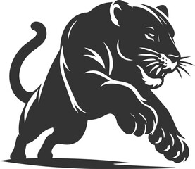 Vector animal drawing of a jaguar silhouette