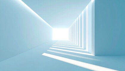 Fototapeta premium View of a white room with a bright light coming through the window