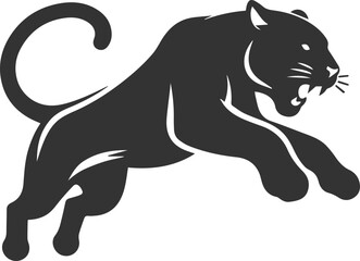 Vector animal drawing of a jaguar silhouette