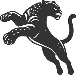 Vector animal drawing of a jaguar silhouette