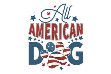 All American Dog 4th of July EPS T-shirt Design
