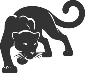 Vector animal drawing of a jaguar silhouette