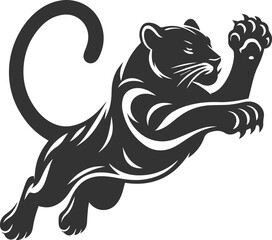 Vector animal drawing of a jaguar silhouette