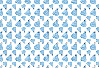 Doodle badminton seamless pattern with hand drawn shuttlecock and dots. Vector sport background for textile
