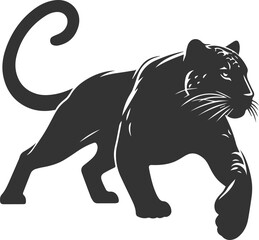 Vector animal drawing of a jaguar silhouette