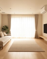 Bright, modern living room interior design.