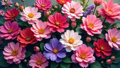 Continuous blooming flowers, interwoven seamlessly , retro, decor