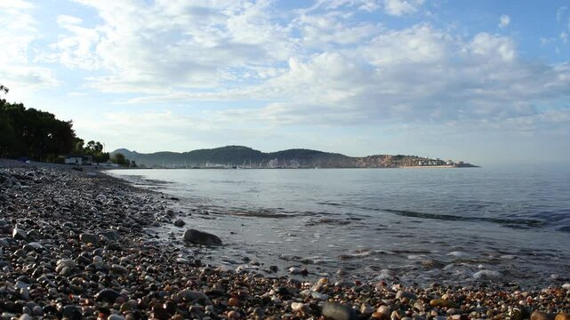 Morinig alk on the beach in Bar, montenegro