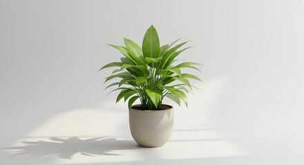 Indoor Plant Dieffenbachia Potted Plant White Pot on white background