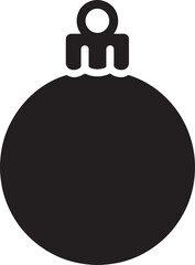 Elegant Christmas tree ornament ball silhouette vector in EPS format, perfect for holiday decor, greeting cards, and festive design projects.