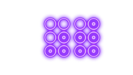 Neon braille real sign icon glow with transparent background