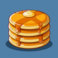Delicious Stack of Pancakes with Syrup and Butter