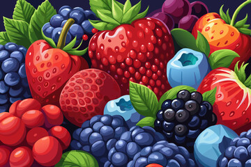 Vibrant Collection of Fresh Berries and Fruits