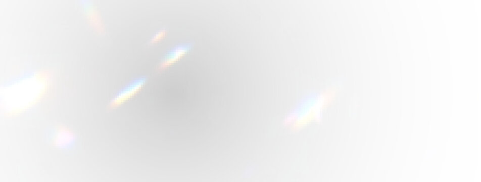 Transparent PNG overlay with glistering glow, streaks of rainbow light, crystal ray and shiny gem flare, optical spectrum, iridescent effect and bokeh sparkle in vibrant fantasy decoration