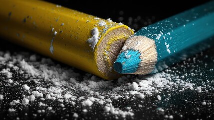 Obraz premium Broken Crayons: A Close-Up Study of Color and Texture