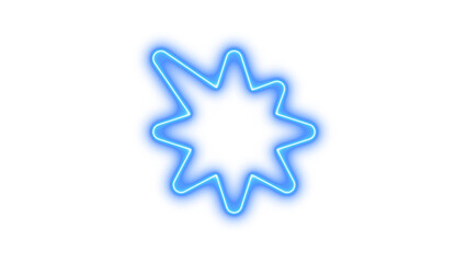 Glowing neon star shape, resembling a burst or explosion, Neon burst icon glow with transparent background