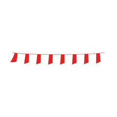Obraz premium Indonesian flag bunting and garland for indonesian independence day decoration. Vector isolated.